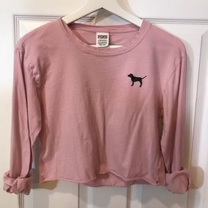 VS PINK Cropped Long Sleeve Tee